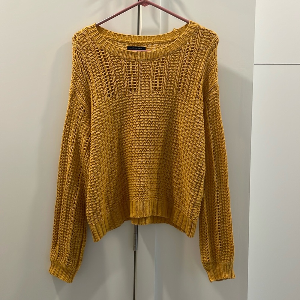 American Eagle mustard yellow sweater